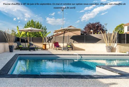 Villa des Oliviers : Sublime villa avec piscine chauffée et privée, terrasse de 185m² - Location, gîte - Bon-Encontre