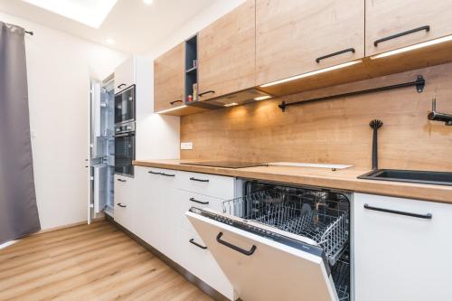 virtuve, Apartmán SKI Plešivec (Apartman SKI Plesivec) in Abertamy