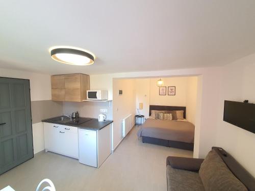 1 queen bed, 1 sofa bed