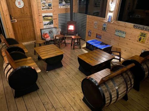 Sleeps 18 Double Decker Bus Hot Tub Sauna Cinema Pets in Irvinestown