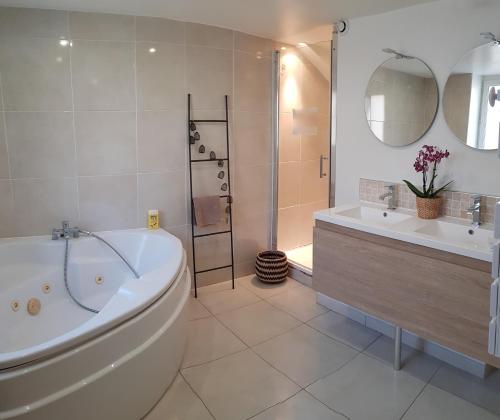 淋浴間, Nalan Johannisien, Maison piscine chauffée-Spa, Paris CDG-Disney (Nalan Johannisien, Maison piscine chauffee-Spa, Paris CDG-Disney) in 勒普萊西呂扎爾舍