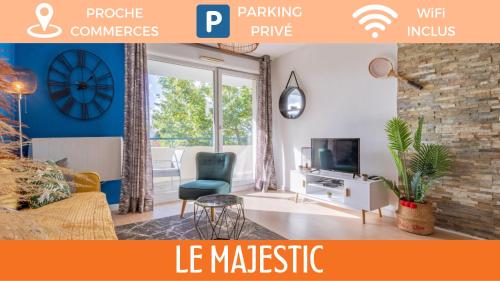 ZenBNB - Le Majestic / Appartement avec 1 chambre / Parking Privé / Balcon - Location saisonnière - Annemasse