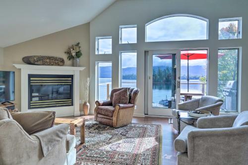 Lakefront Retreat with Balcony, Fireplace, Views!