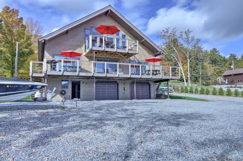 Lakefront Retreat with Balcony, Fireplace, Views!