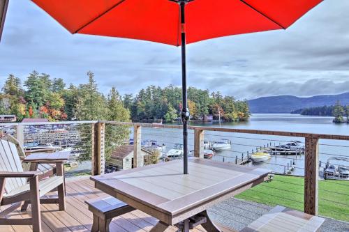 Lakefront Retreat with Balcony, Fireplace, Views!