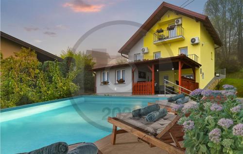 Awesome home in Paruzevina with Sauna, 2 Bedrooms and Heated swimming pool