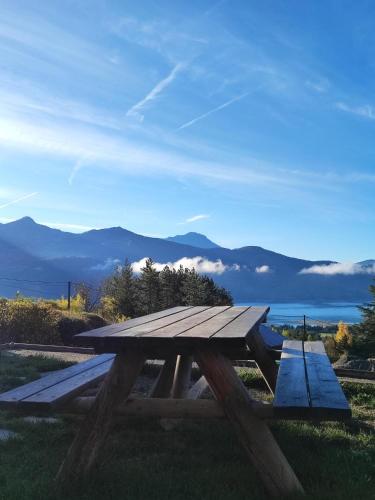 Chambre vue lac av piscine