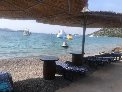 Beach resort BAIN - house Lady, free transport, pool, bbq, breakfast, restaurant, Island of Žut - Kornati