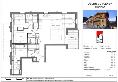 Floor plans, Echo du Pleney B101 in Pied de la Plagne
