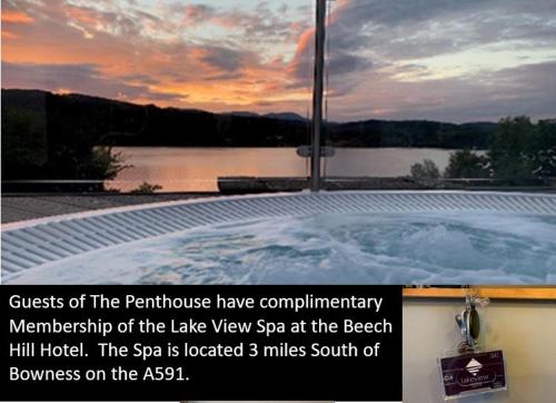 The Penthouse Bowness Luxury Loft Jacuzzi Bath & Complimentary Lakeview Spa Membership