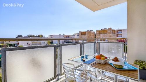 陽台/露台, Les ALOUETTES studio avec terrasse, garage et piscine in 拉西奧塔