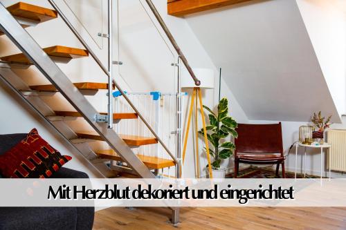 Helle 72qm Maisonette Wohnung im Herzen Erfurts mit Kingsize Bett, Smart-TV, etc