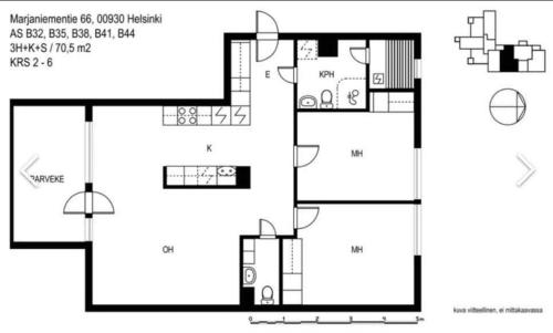 Huoneisto 3H+K+S/70.5m2 Helsinki