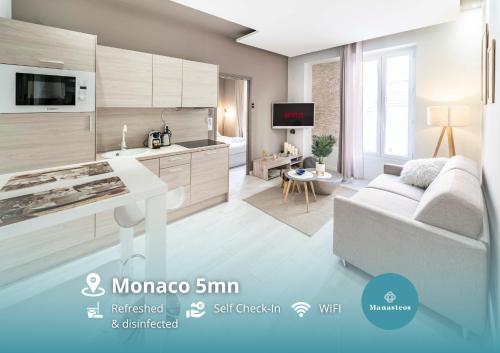Frontière Monaco, appartement moderne rénové - AH - Location saisonnière - Beausoleil