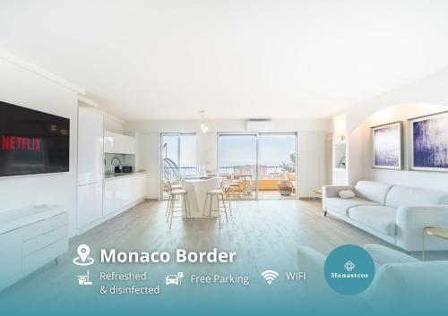 Monaco border, Sea View, Terrace, Free Parking - Location saisonnière - Beausoleil