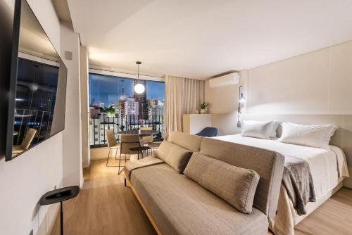 BHaus Jardins VN Melo Alves - Studio Deluxe com Vista Incrível - Cama King Size - 15o andar - Oscar Freire - Vaga de Garagem - Academia - Lavanderia - Coworking - Acomoda 4 pessoas - ma54, São Paulo