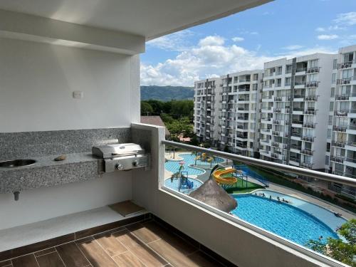 Balkon/terasa, Espectacular apartamento en Condominio con BBQ in Ricaurte
