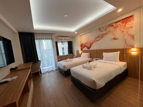 เดอะสแควร์โฮเทลนครพนม Room Type - Standard Twin Room- Non Smoking