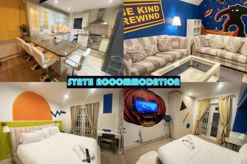 3 Bedroom 80s RETRO House By Synth Accommodation London,Spac