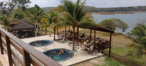 Utsikt, ALDEIA do LAGO Caldas Novas Lindo Apt com Cozinha Mobilia Nova Pode Levar Bebidas na Area das Piscin in Res. Alto da Boa Vista