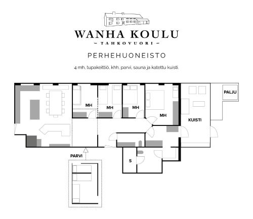 Large Family Apartment UNELMA - Tahko, Palju, BBQ, Sauna, WiFI, PetsOK, Budget, Wanha Koulu Tahkovuori