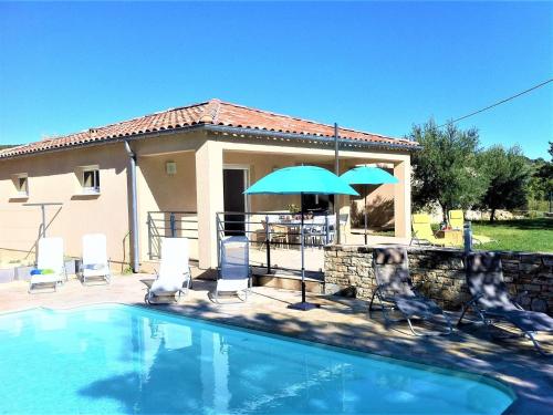 Villa Moderne à Vagnas: Piscine Chauffée, 6 Pers, Proche Vallon Pont d’Arc - FR-1-382-176 gîte à louer Brujas