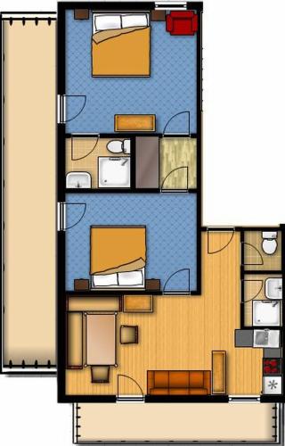 Standard Two-Bedroom Apartment with Balcony