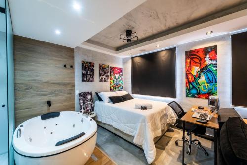 AA212 Studio sofisticado Na Bela Vista com Jacuzzi, São Paulo