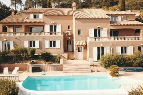 Exterior view, Villa 14 guest-private pool and Sea view in Antheor