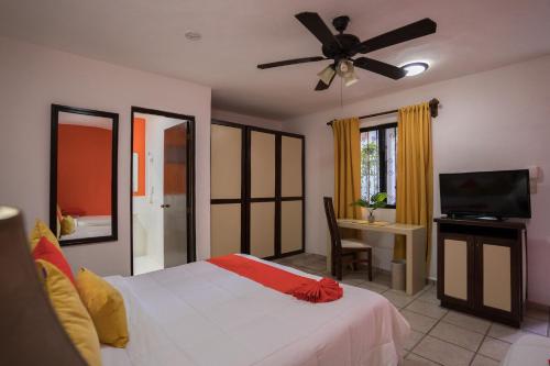 1 double bed, 1 twin bed