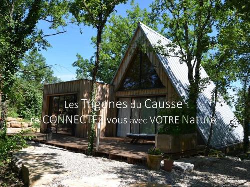 Les Trigones du Causse - Maison Insolite avec accès piscine libre indépendant gîte à louer Cénevières