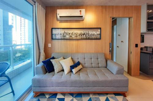 Luxuoso e Moderno Studio no Cocó, Pertinho de Tudo, 3 Pessoas, Ar Cond, Cozinha Completa, Condomínio Clube, Academia, Piscina, Coworking, Lavanderia, Wifi TOP - One Milênio