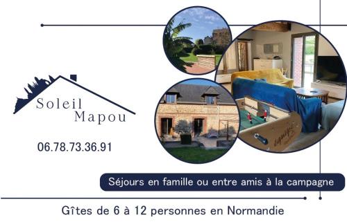 Les gîtes de SoleilMapou, grande maison pour 12-15 personnes avec jardin, pétanque, baby foot, cheminée et barbecue