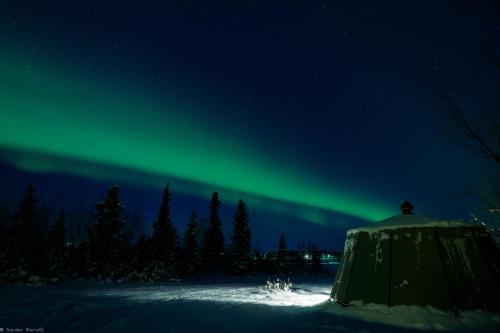 Exterior view, Aurora River Camp Glass igloos & cabins in Kiruna
