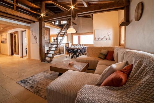 Chalet vue Mont-Blanc, +4 Chambres, cheminée - Location, gîte - Megève