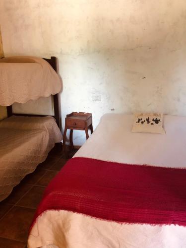1 double bed, 1 bunk bed