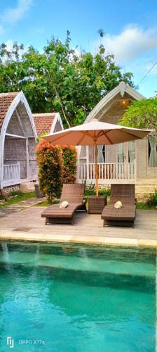 View, Wage cottage near Ceningan Cliff Restaurant