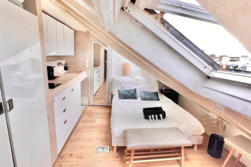 Typical Parisian studio under the roofs of Paris