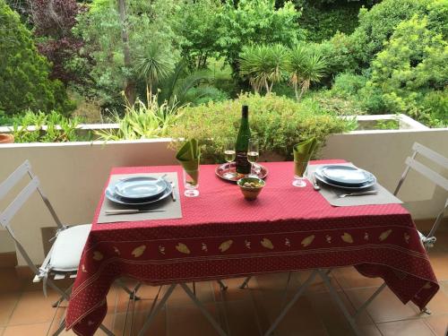 Balcony/terrace, Les Collines d'Estanove, charming, bright, calm place with pool in Estanove