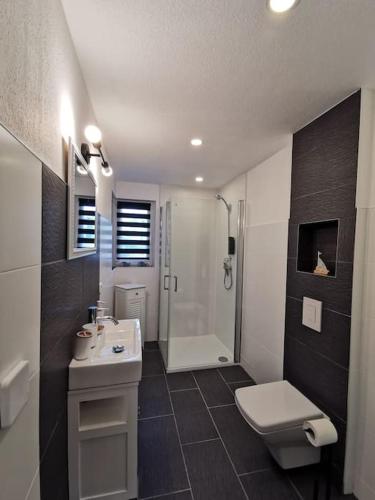 浴室, Altstadt-Apartment & FeWo OG für max 3 Pers (Altstadt-Apartment & FeWo OG fur max 3 Pers) in 哈爾登斯萊本