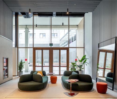 sala de TV, Kora Green City - Aparthotel Passivhaus in Vitoria City Center