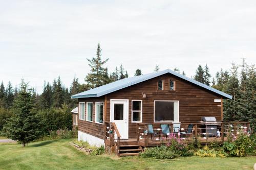Viesnīcas āriene, Lost Anchor Cabins - Ocean-view cabins on the bluff in Enhorpointa (AK)
