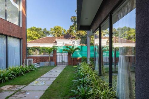 Garden, 3BHK Villa with Private Pool near Anjuna in Mapusa
