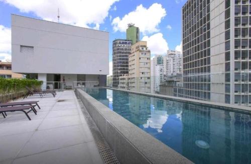 Studio com piscina, academia e localização privilegiada! 1116 - Aconchegante e completo, São Paulo