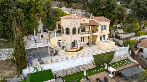 Luxury Castle Villa with Birds Paranomic Birds Eye Views of Monaco