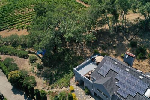 Vineyard views, stunning house & deck