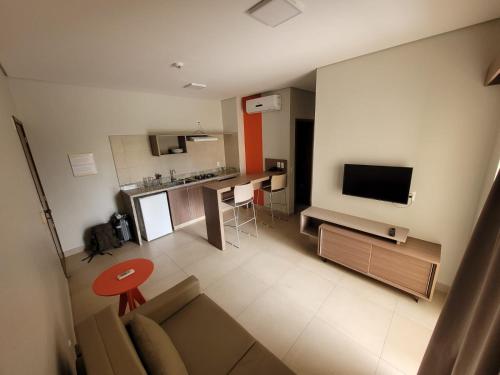 Shared lounge/TV area, Apartamento 2 quartos no Alta Vista Thermas Resort in Estância Chácara Itapema