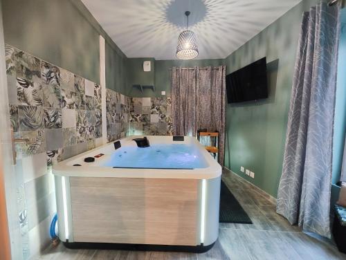 Hot tub, Jacuzzi privatif - Suite Amazonie - 1 ou 2 chambres in Chaumes-en-Brie