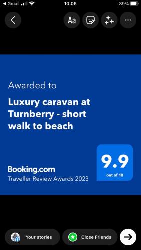 Luxury caravan at Turnberry - short walk to beach