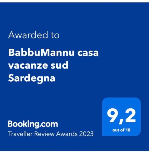  BabbuMannu casa vacanze sud Sardegna in Santa Luria